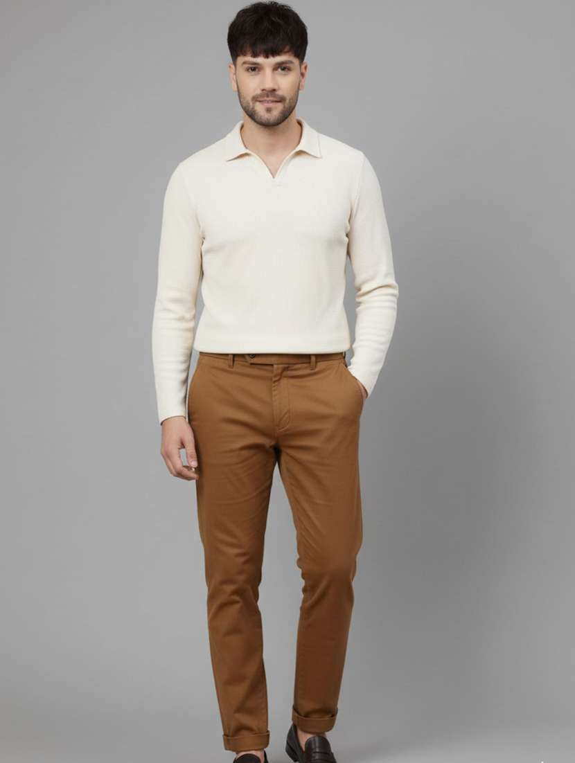 men solid long sleeve polo t-shirt - 22285905 -  Standard Image - 3