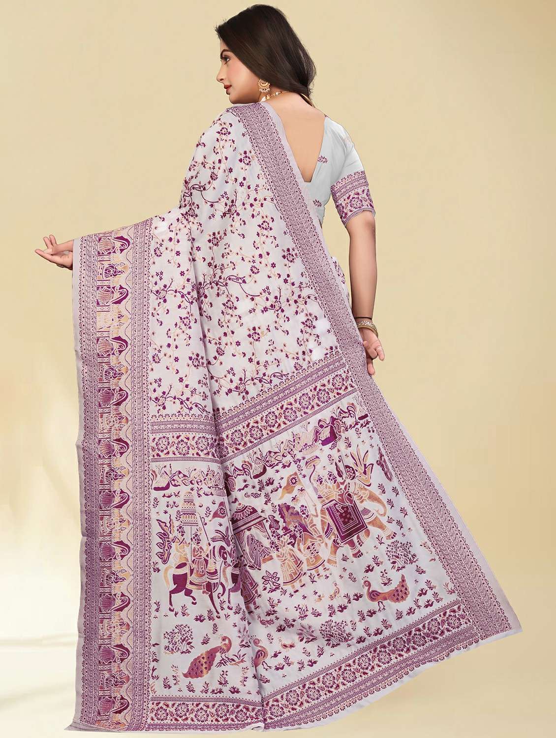 women self design banarasi saree with blouse - 22285914 -  Standard Image - 3