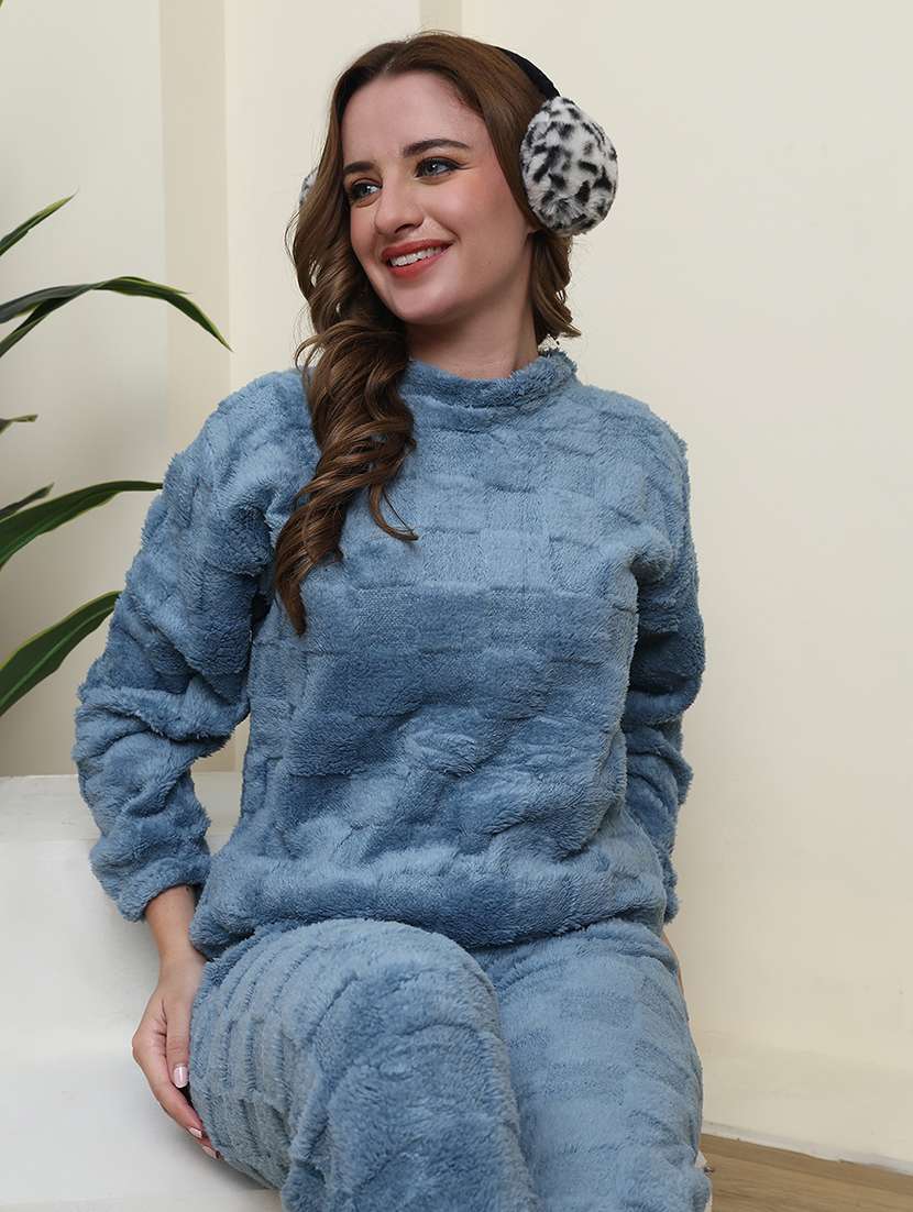 women solid nightwear pyjama set  - 22285917 -  Standard Image - 5