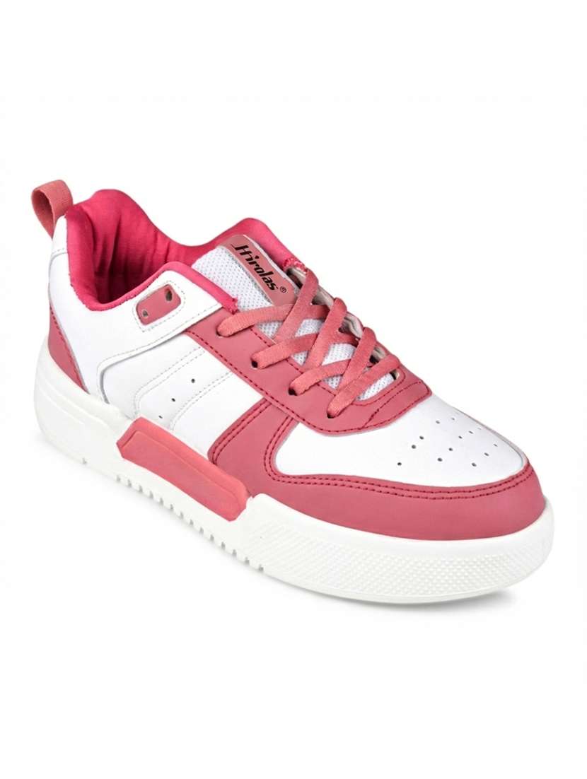 women pink lace-up sneaker