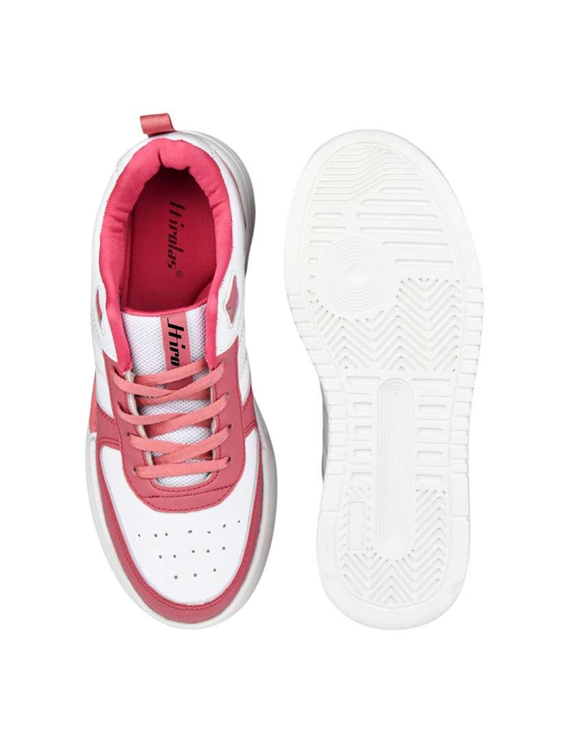 women pink lace-up sneaker - 22285946 -  Standard Image - 5