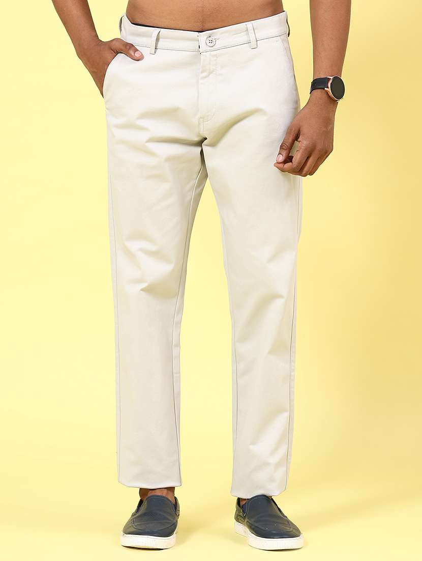 khaki cotton chinos casual trousers