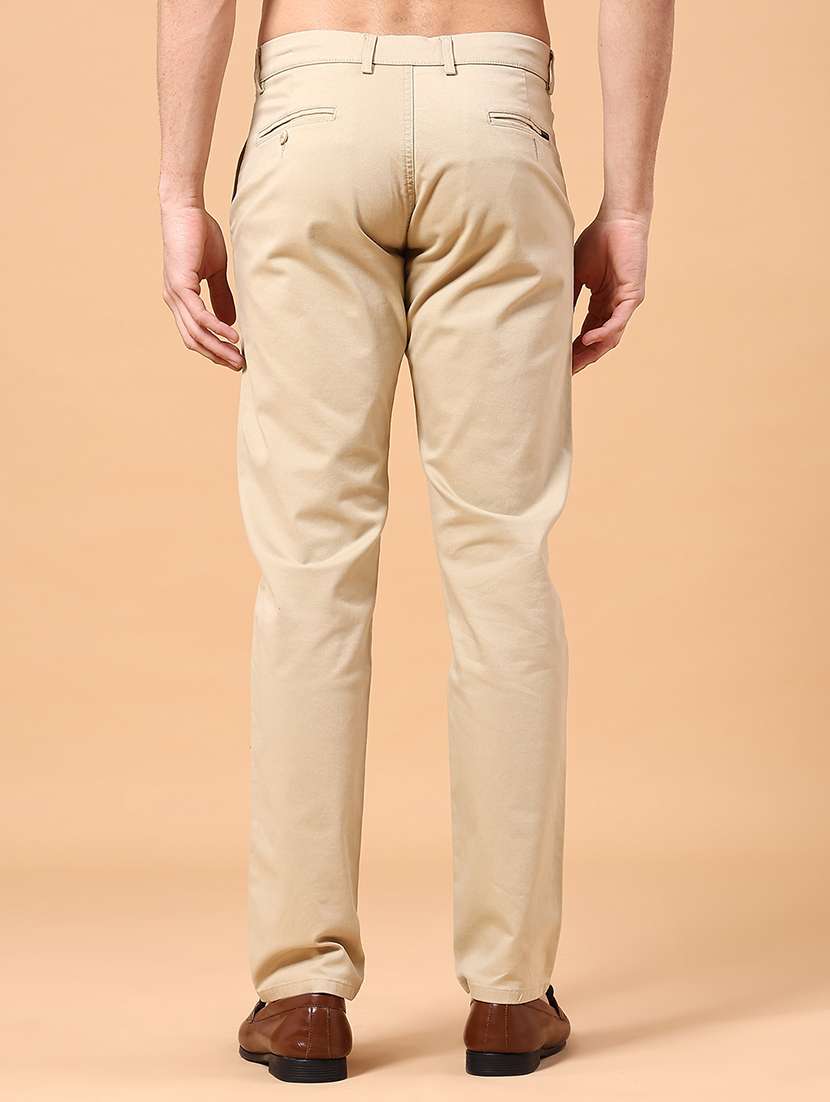 men solid mid rise chinos casual trouser - 22286170 -  Standard Image - 3