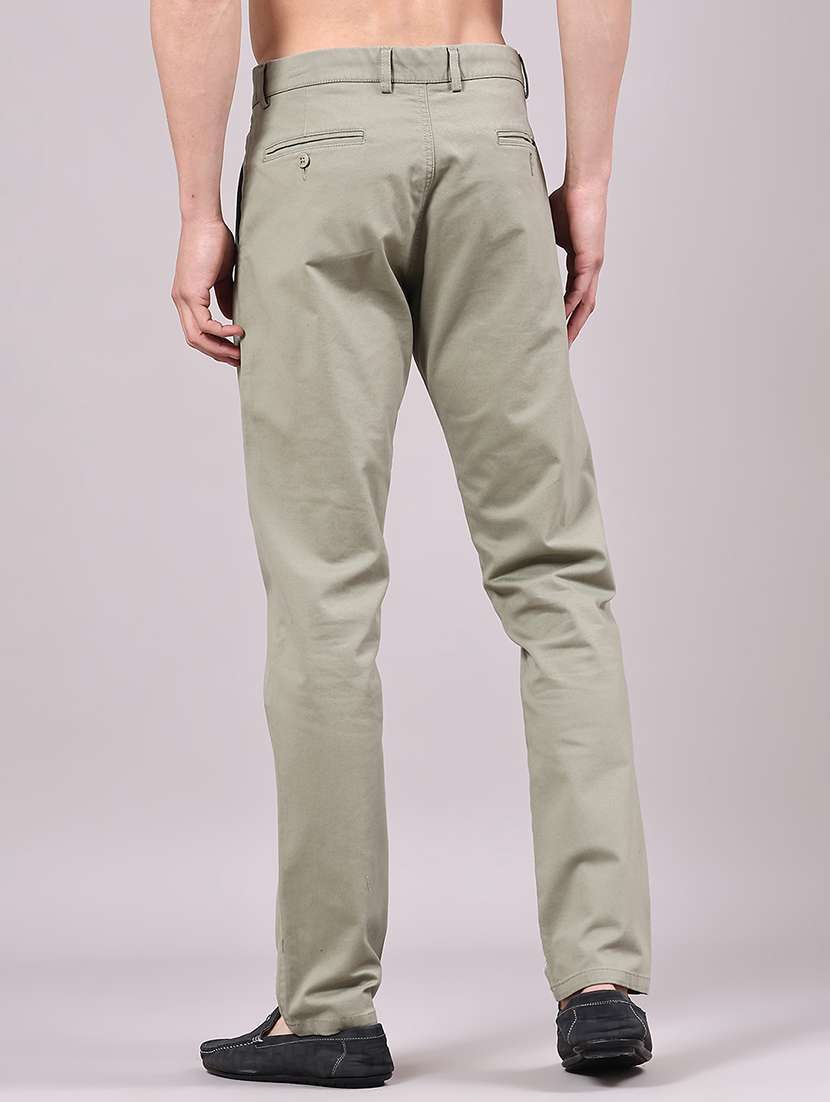 Men Solid Mid Rise Chinos Casual Trouser - 22286171 -  Standard Image - 3