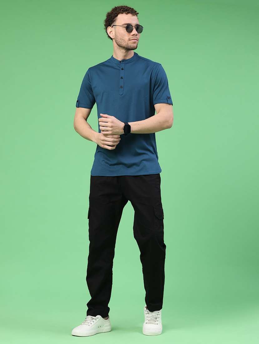 Men Solid Short Sleeve Regular Fit T-shirt - 22286189 -  Standard Image - 5