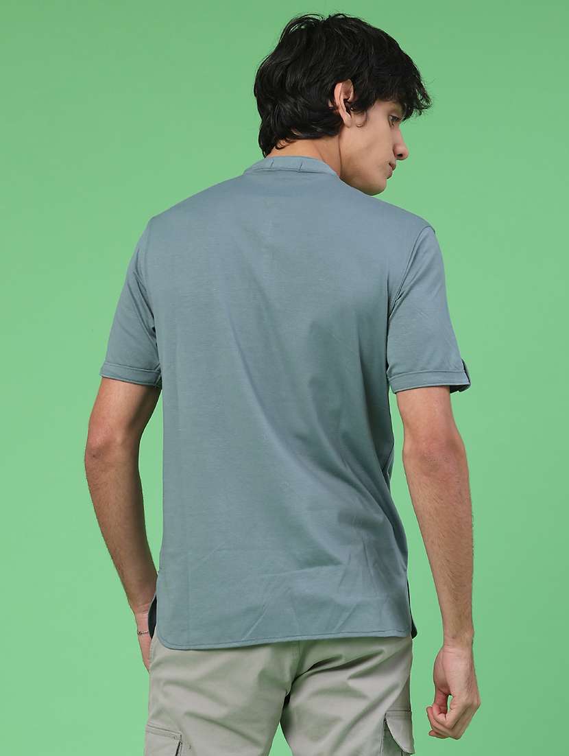 Men Solid Short Sleeve Regular Fit T-shirt - 22286190 -  Standard Image - 3
