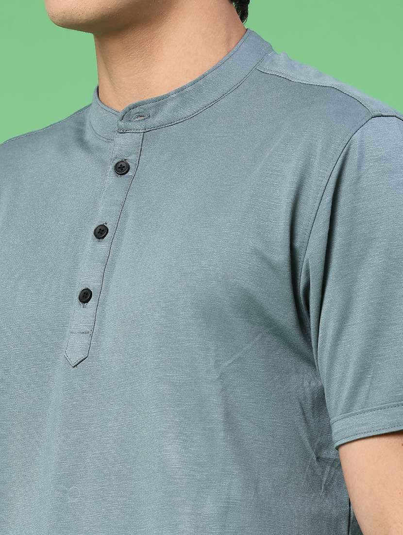 Men Solid Short Sleeve Regular Fit T-shirt - 22286190 -  Standard Image - 5