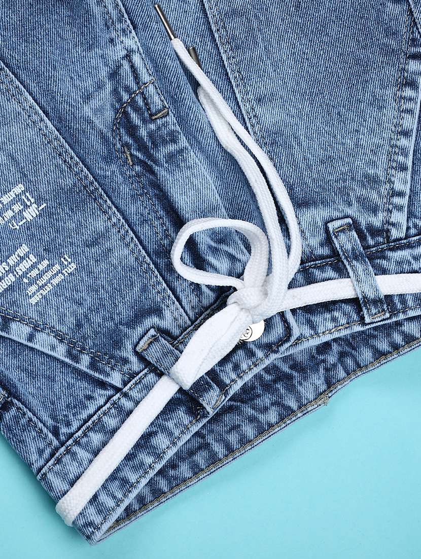 girls washed mid rise wide leg jeans - 22286291 -  Standard Image - 3