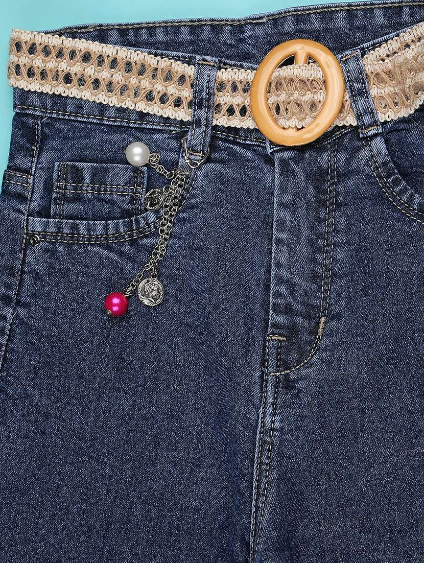 girls solid mid rise wide leg jeans - 22286295 -  Standard Image - 3