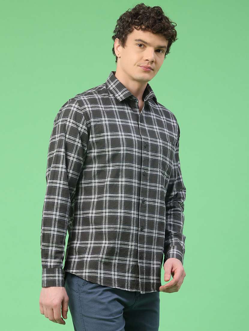 men checkered long sleeve regular fit casual shirt - 22286333 -  Standard Image - 3