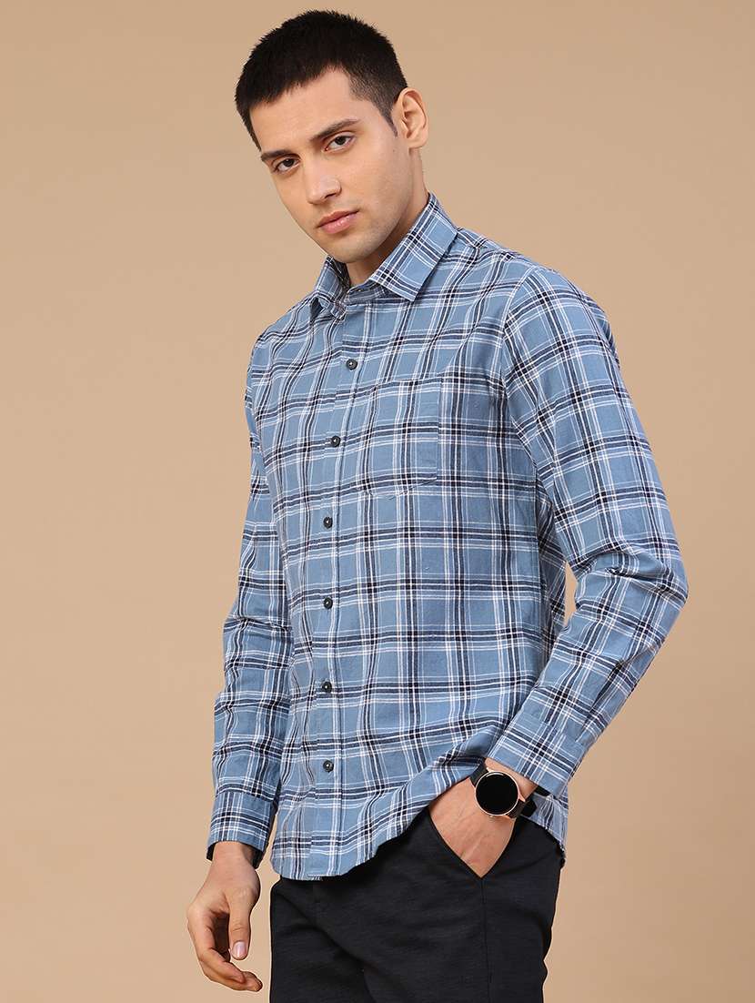 men checkered long sleeve regular fit casual shirt - 22286337 -  Standard Image - 3