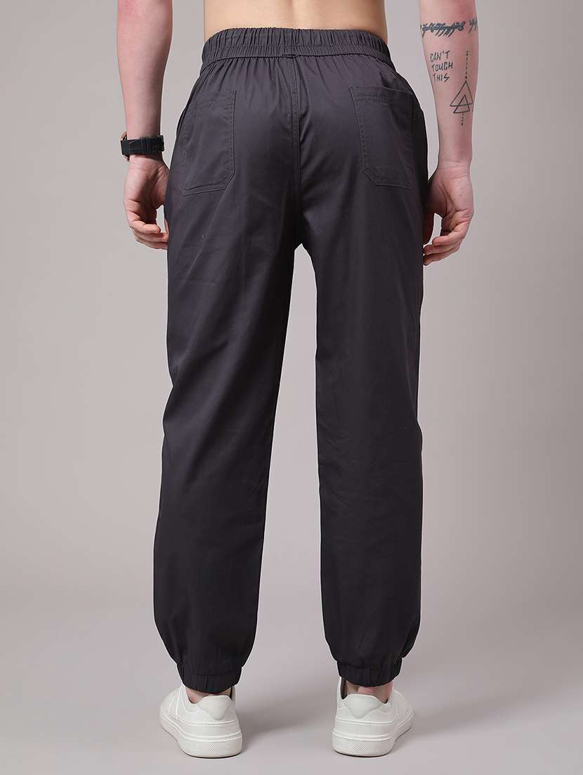 men solid mid rise joggers - 22286397 -  Standard Image - 3