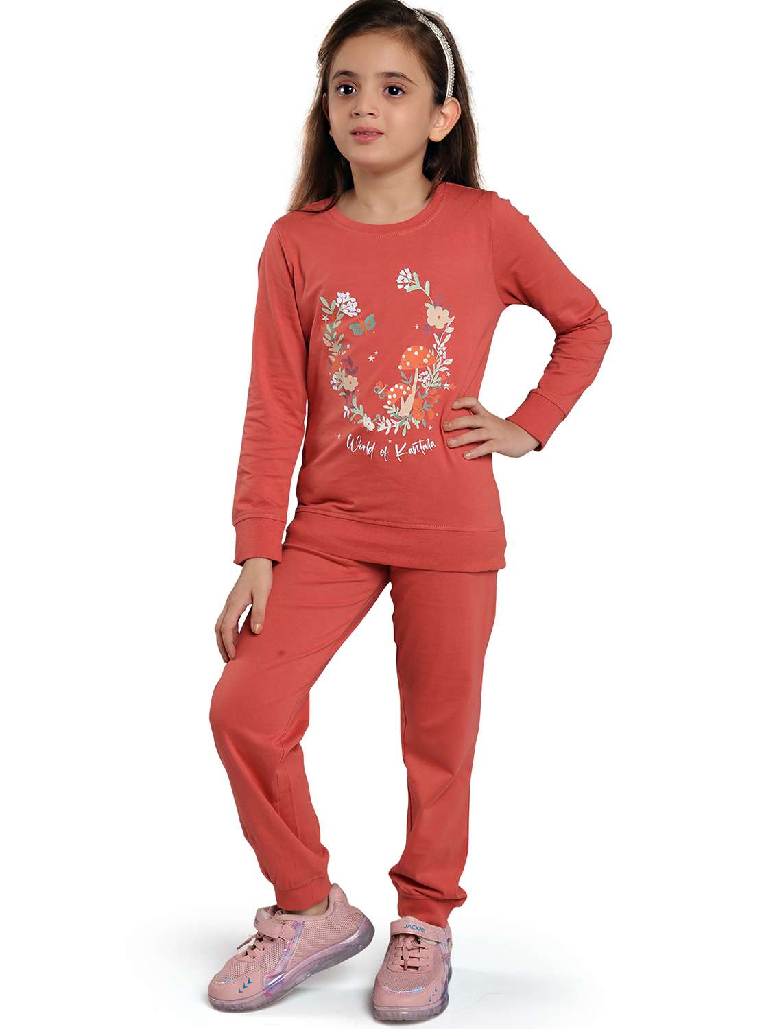 girls printed nightwear pyjama set