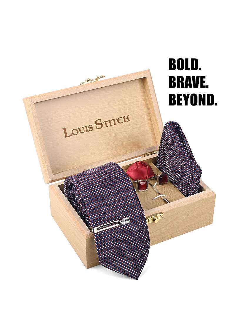 men neck tie set with pocket square & cufflinks brooch tie pin - 22286433 -  Standard Image - 5
