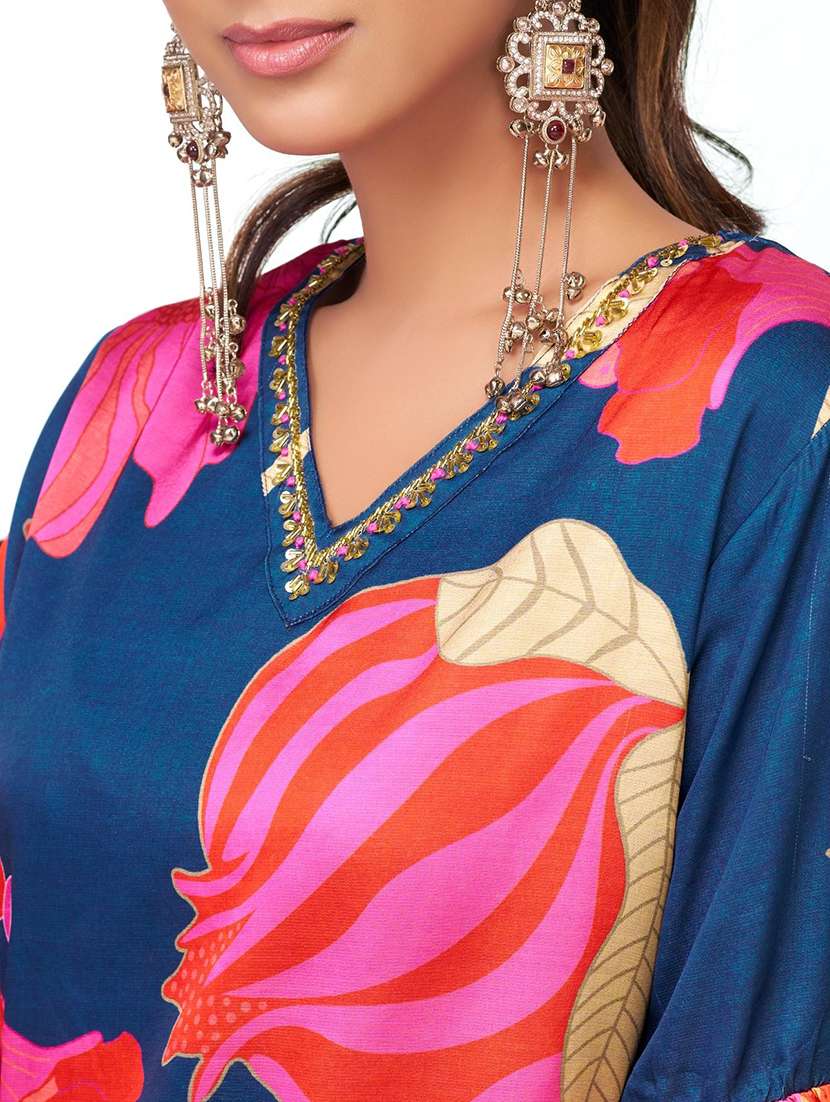 women floral bell sleeve kurta pant with dupatta set - 22286530 -  Standard Image - 5