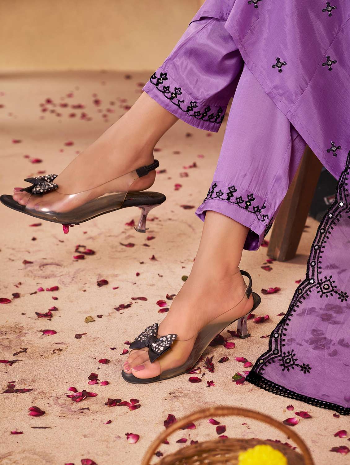 women solid with work three quarter sleeve kurta pant with dupatta set - 22286535 -  Standard Image - 5