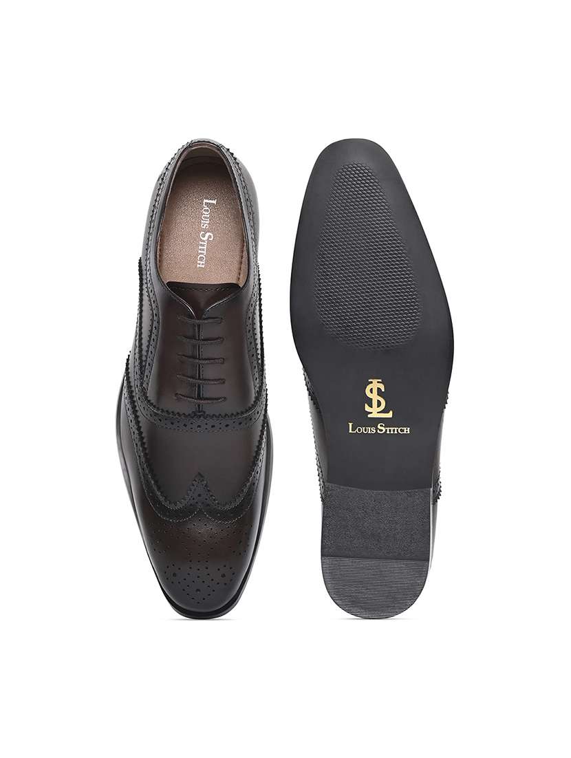 men black solid lace-up derbies - 22286545 -  Standard Image - 3