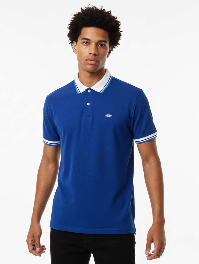 men solid short sleeve regular fit polo t-shirt