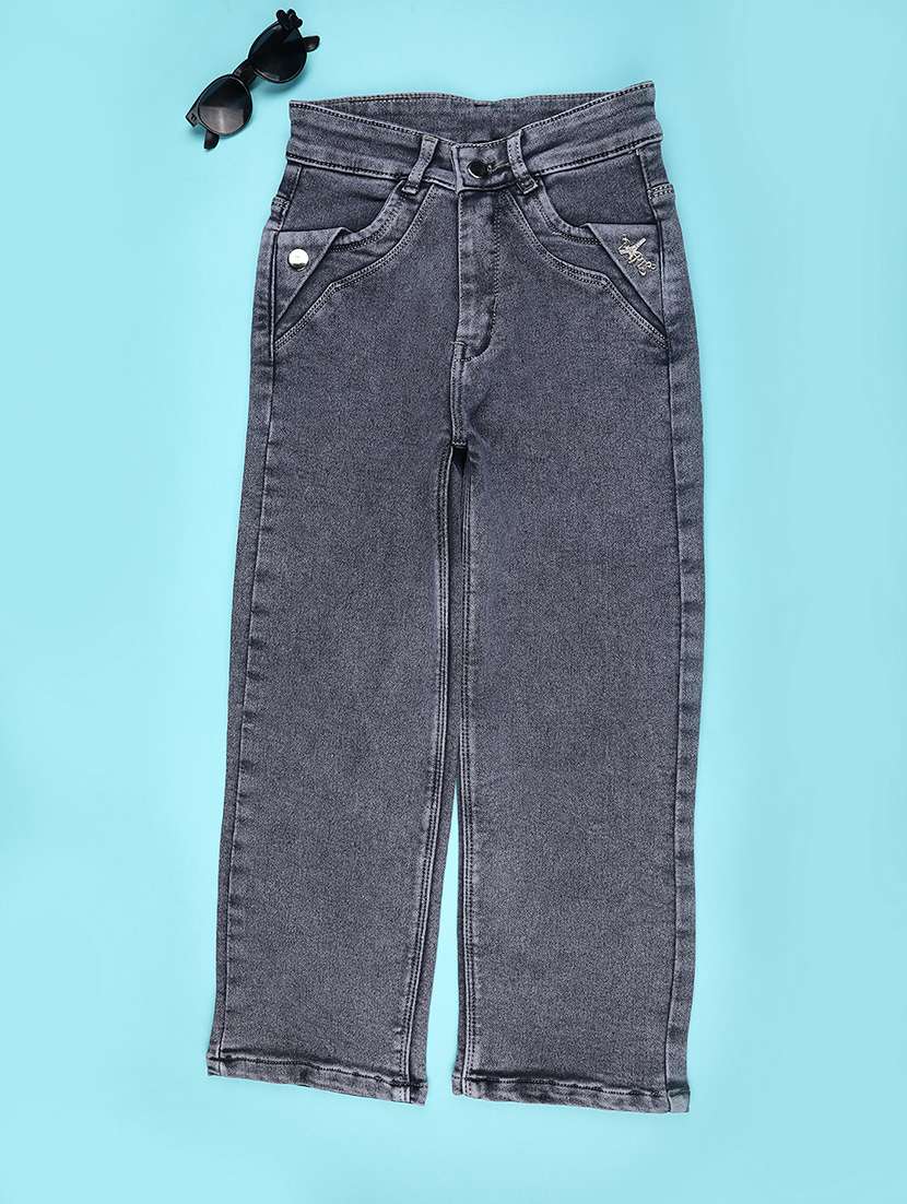 girls mid rise straight fit jeans