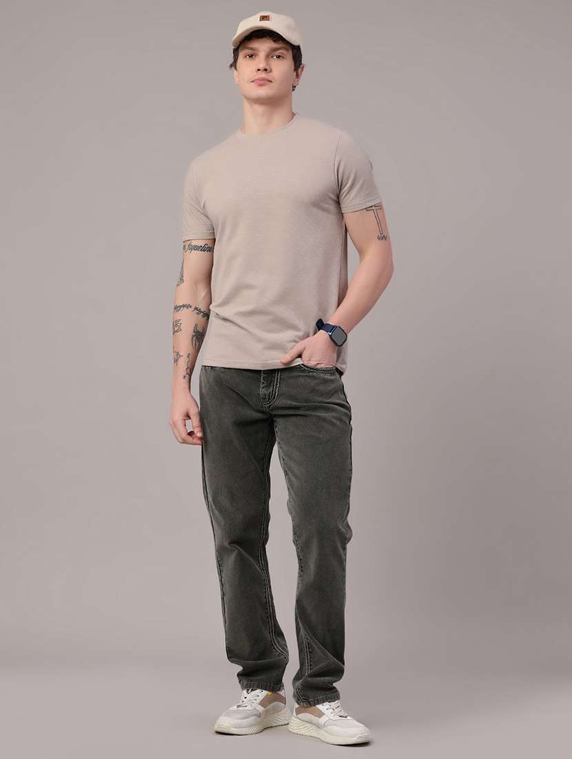 men washed mid rise straight fit  jeans - 22286895 -  Standard Image - 5