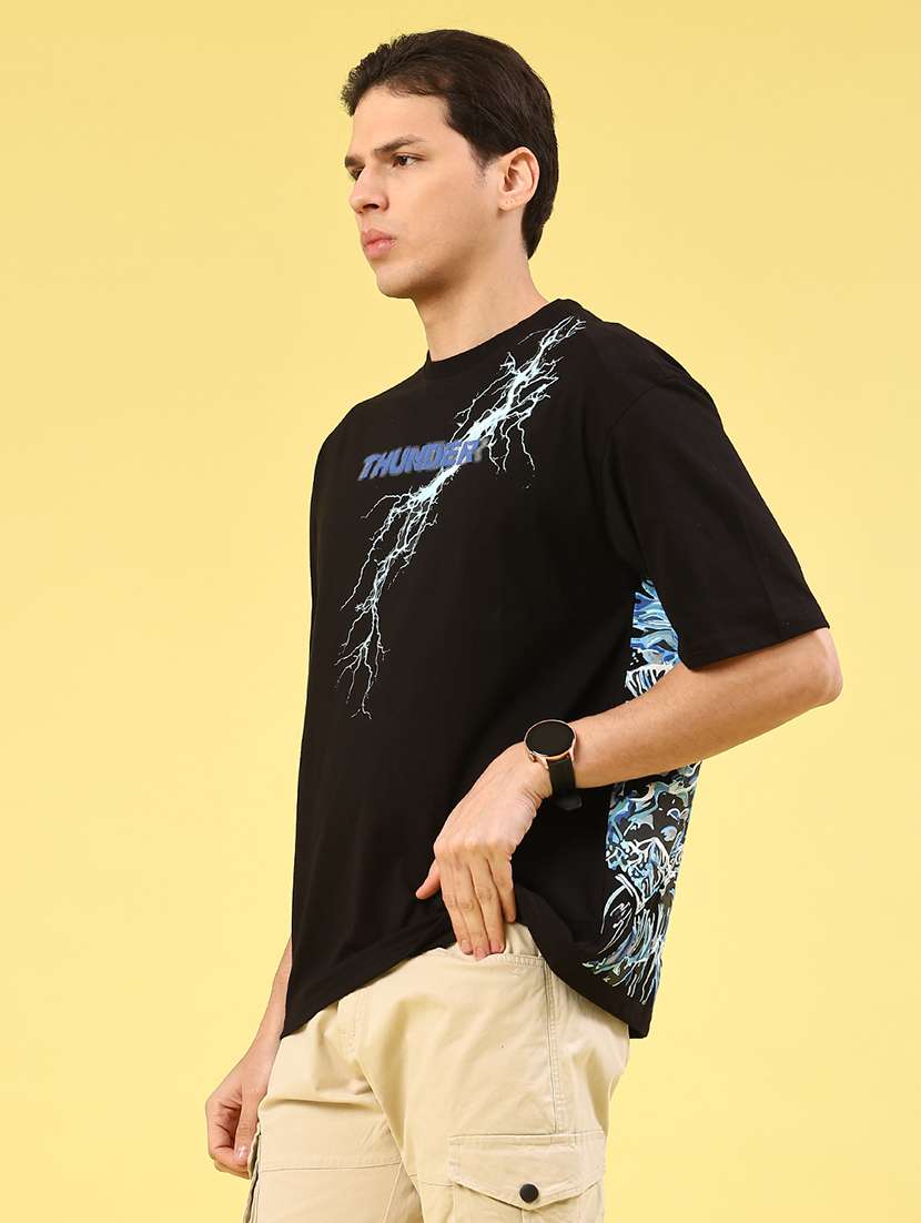 men black cotton blend plain t-shirt - 22286904 -  Standard Image - 3