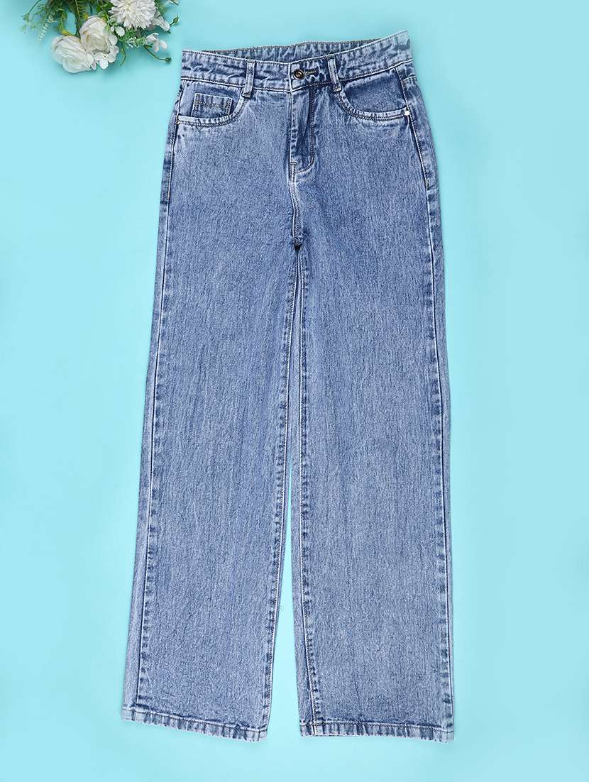 girls mid rise straight fit jeans