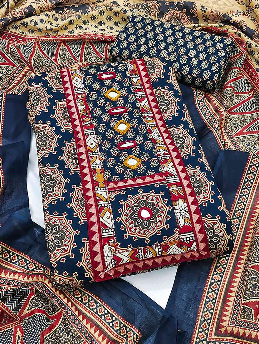 women printed unstitched suit set