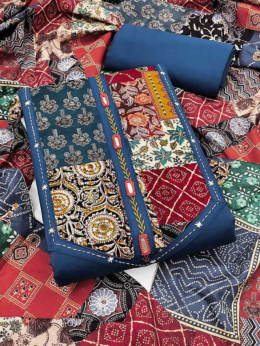 women printed unstitched suit set