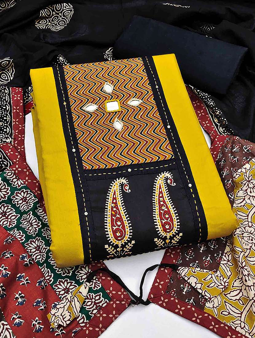 women printed unstitched suit set