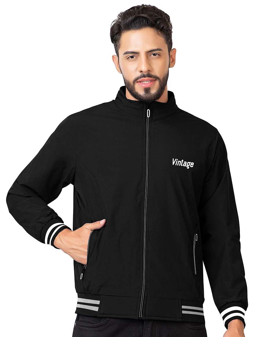 men solid long sleeve regular fit casual jacket