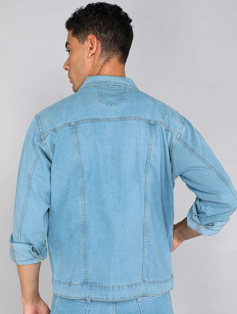men solid long sleeve denim jacket - 22286951 -  Standard Image - 3