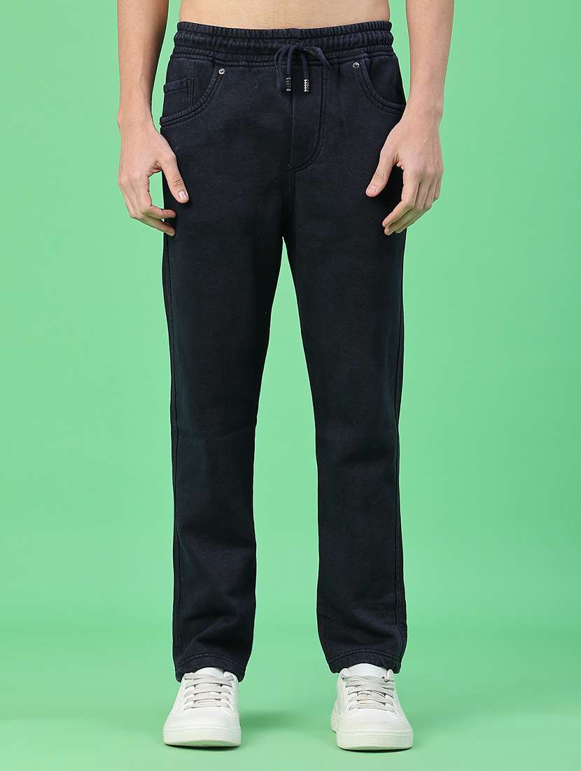 men solid mid rise regular fit pyjama