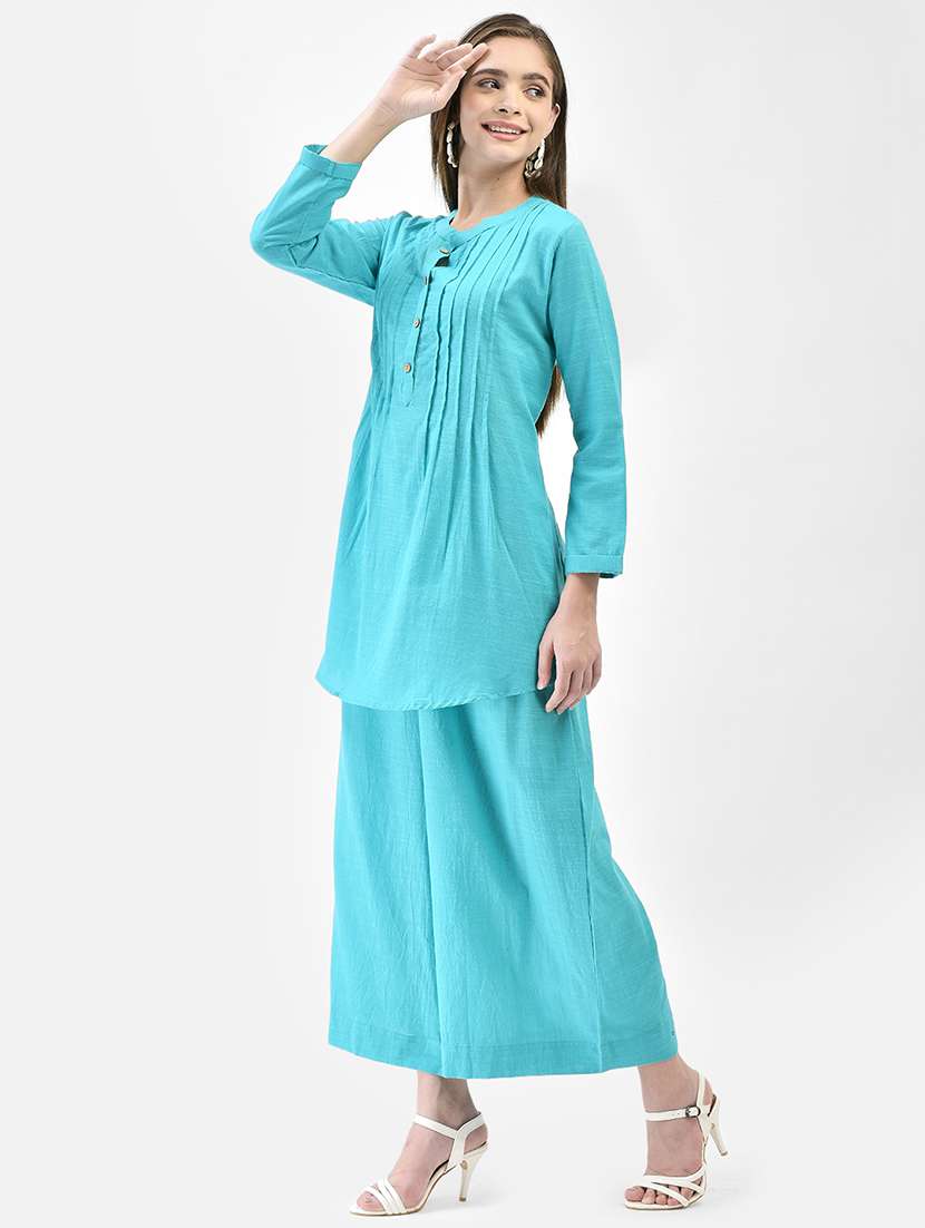 women solid long sleeve a-line kurti - 22287121 -  Standard Image - 3