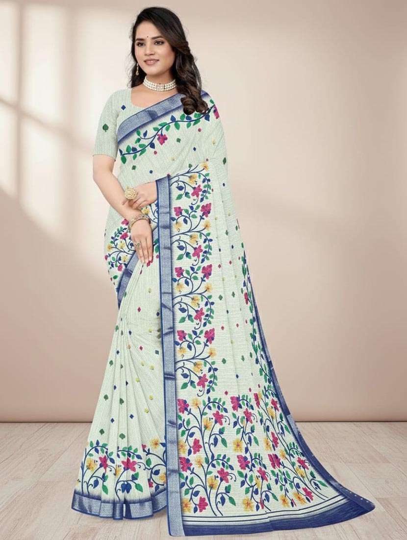 women self design handloom saree with blouse