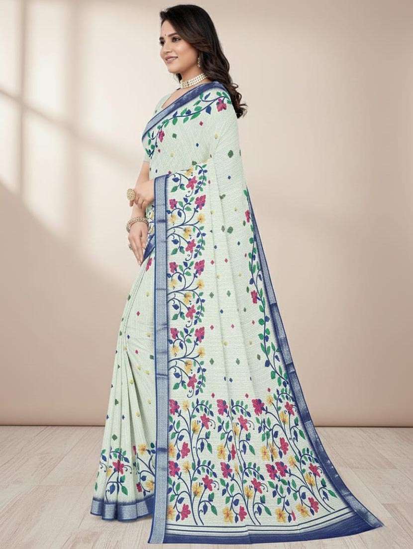 Women Self Design Handloom Saree With Blouse - 22287129 -  Standard Image - 3