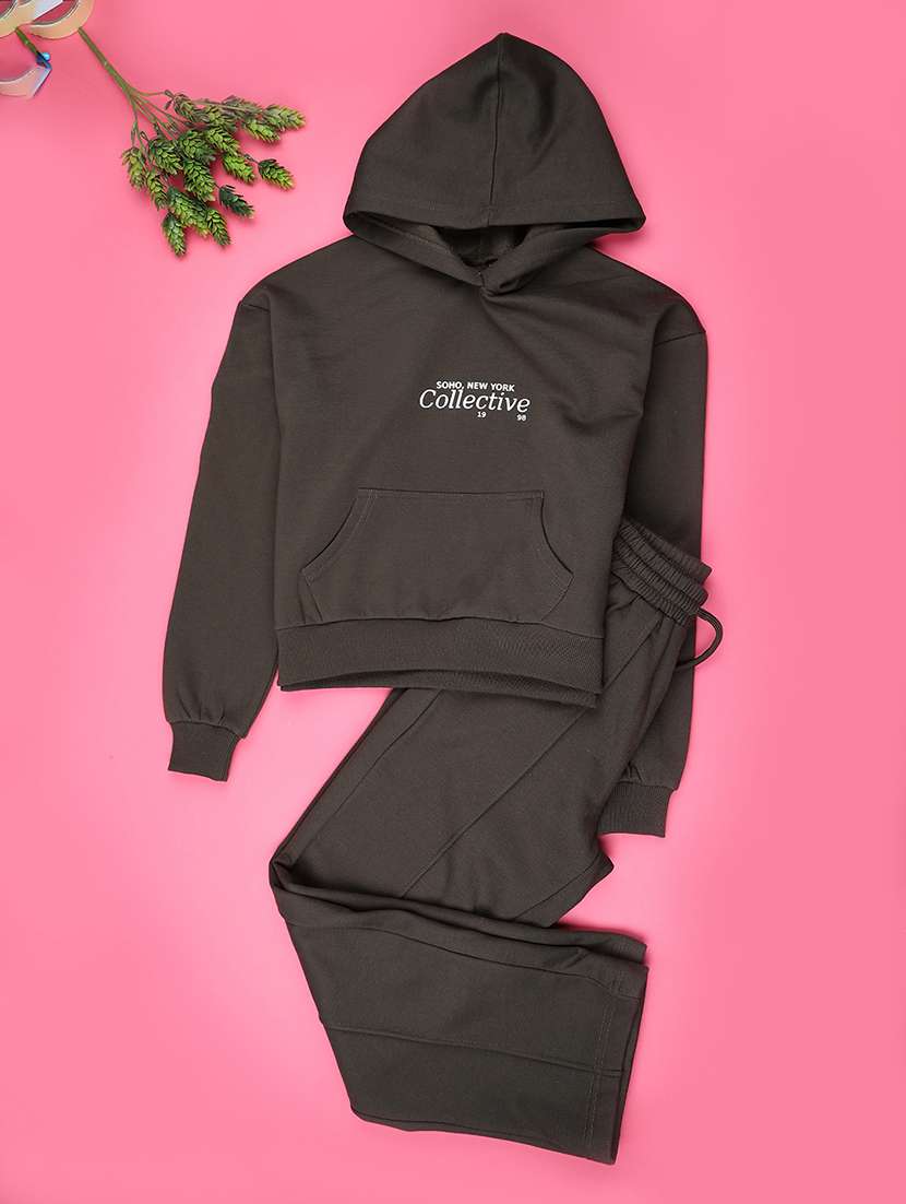 girls printed long sleeve full length co-ord set