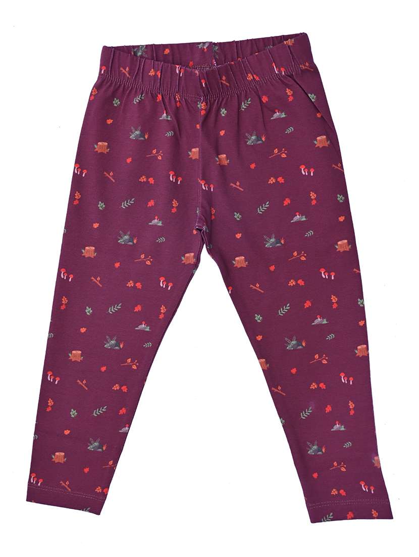 girls printed mid rise legging