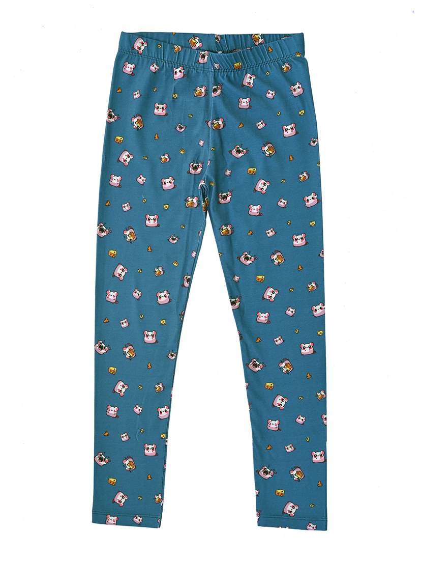 girls printed mid rise legging
