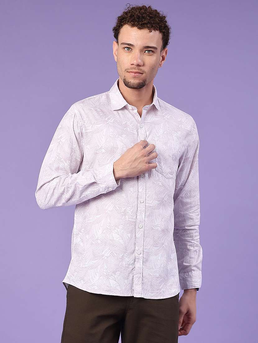 men pink cotton casual shirt