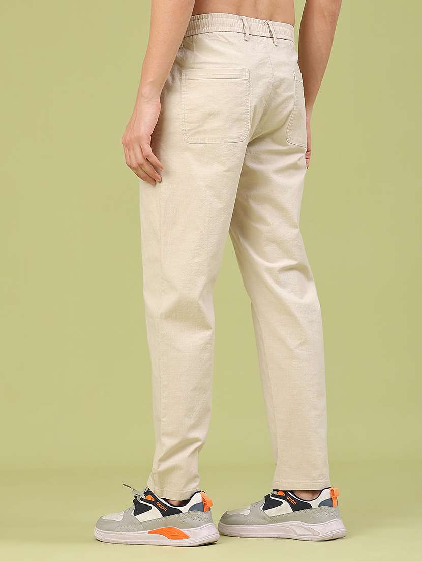men solid mid rise chinos casual trouser - 22287317 -  Standard Image - 3