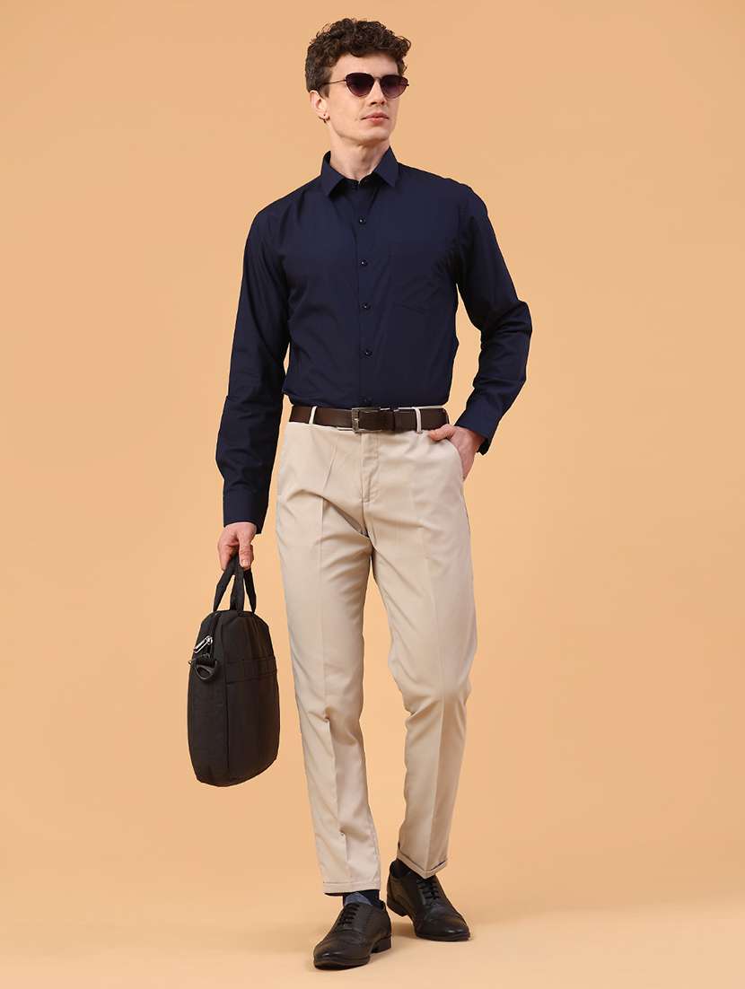 men solid long sleeve slim fit formal shirt - 22287376 -  Standard Image - 5