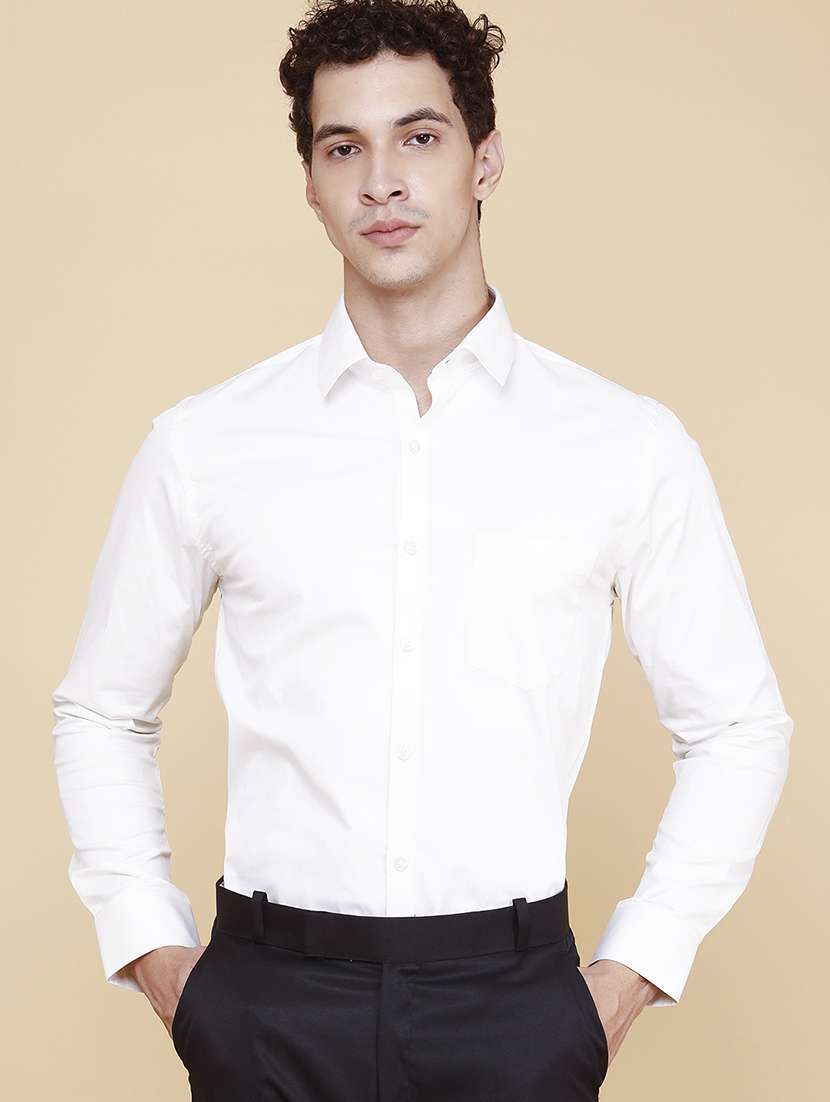 men solid long sleeves formal shirt