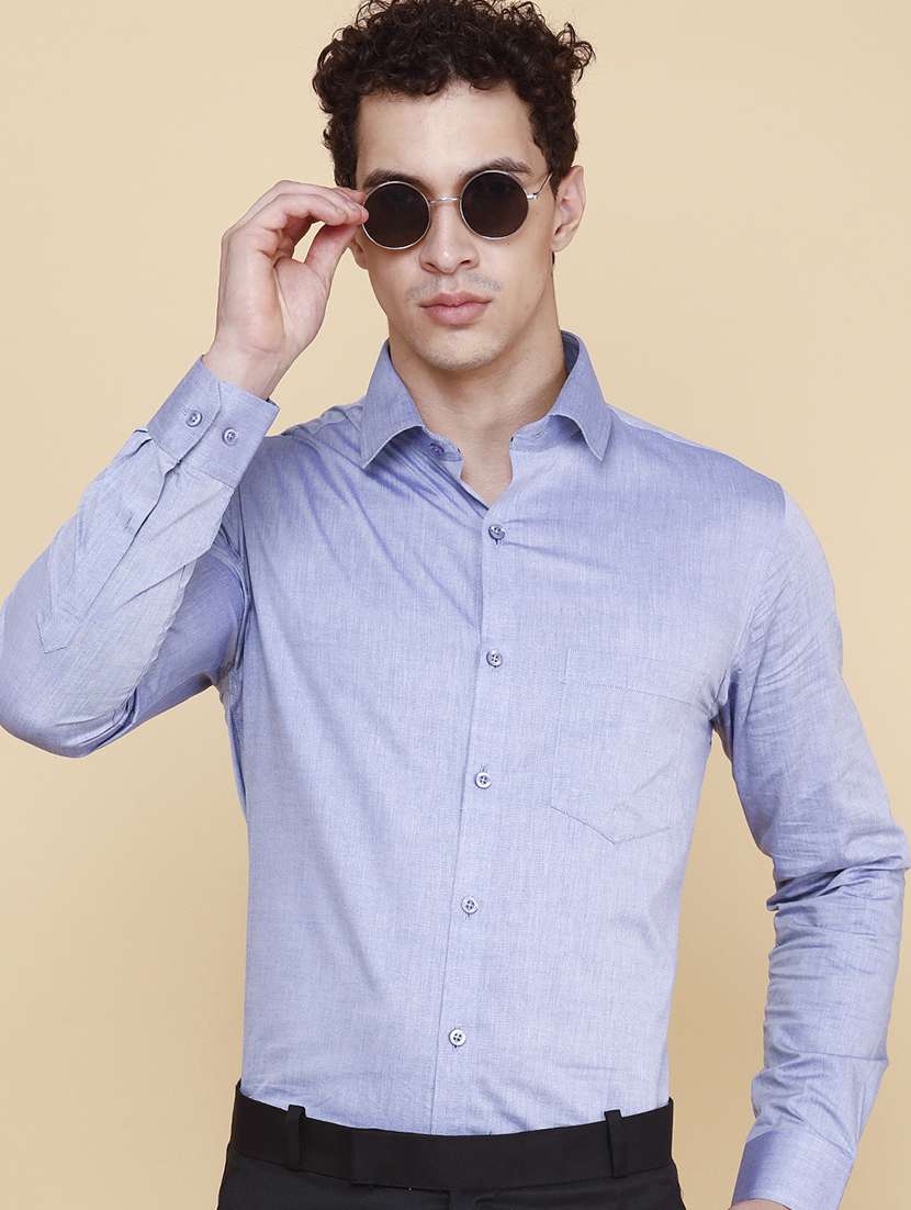 men solid long sleeves formal shirt