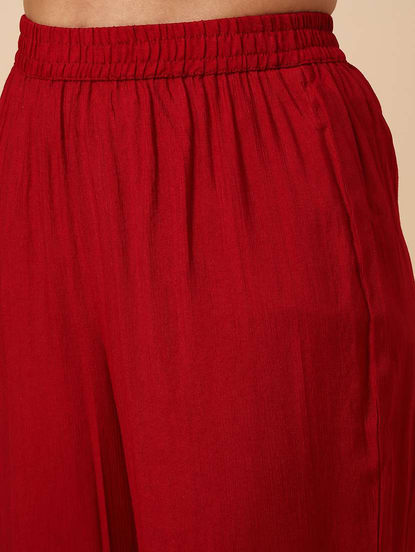 maroon cotton kurta pant  set - 22287438 -  Standard Image - 5