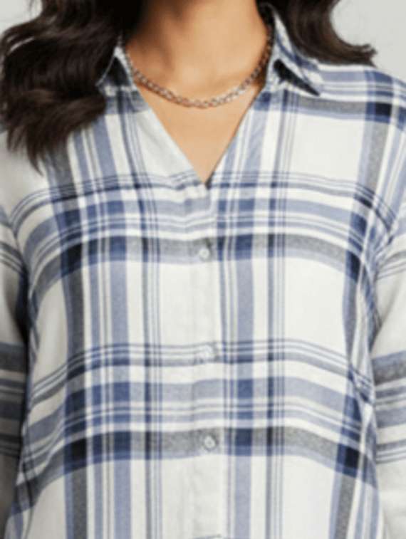 women checkered long sleeve collared shirt - 22287563 -  Standard Image - 5