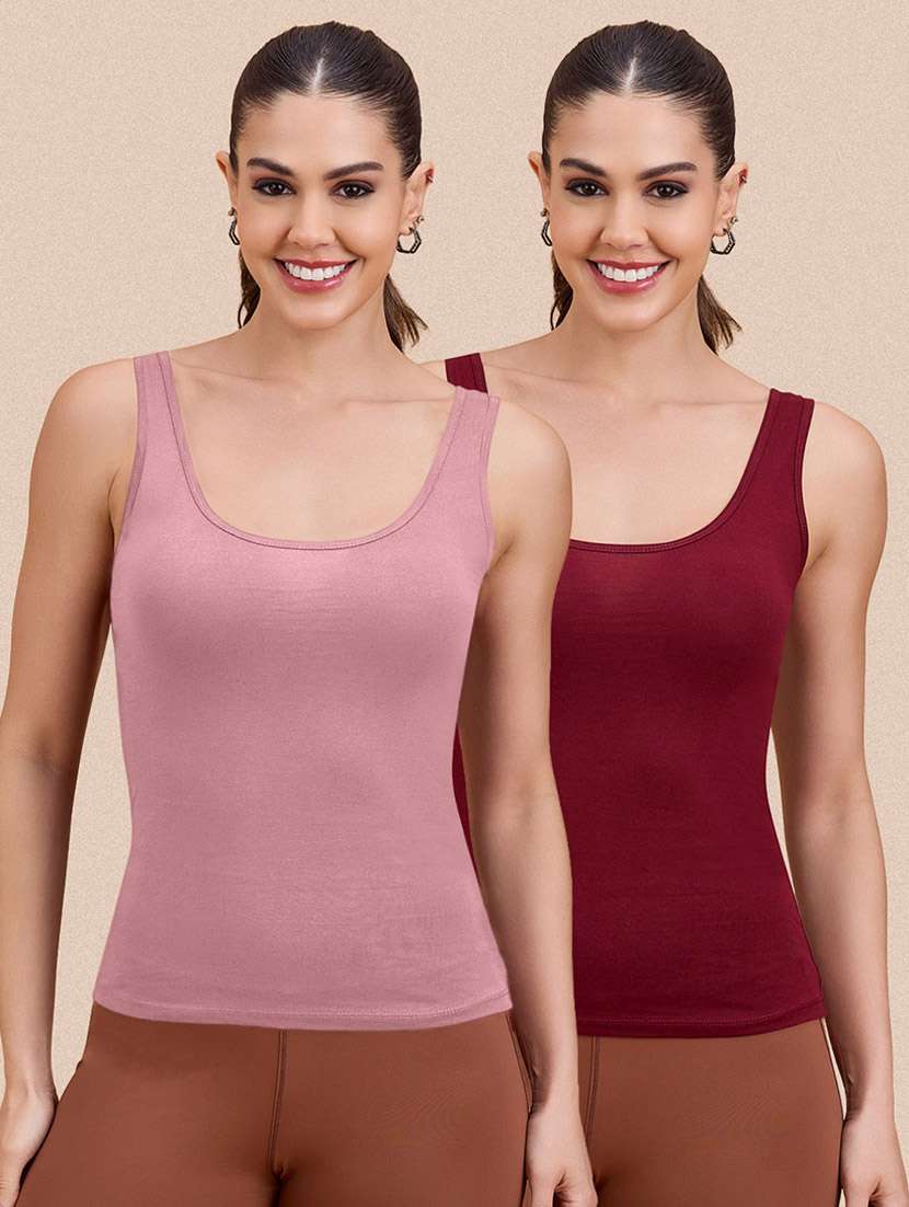 women peack of 2 solid sleeveless camisole