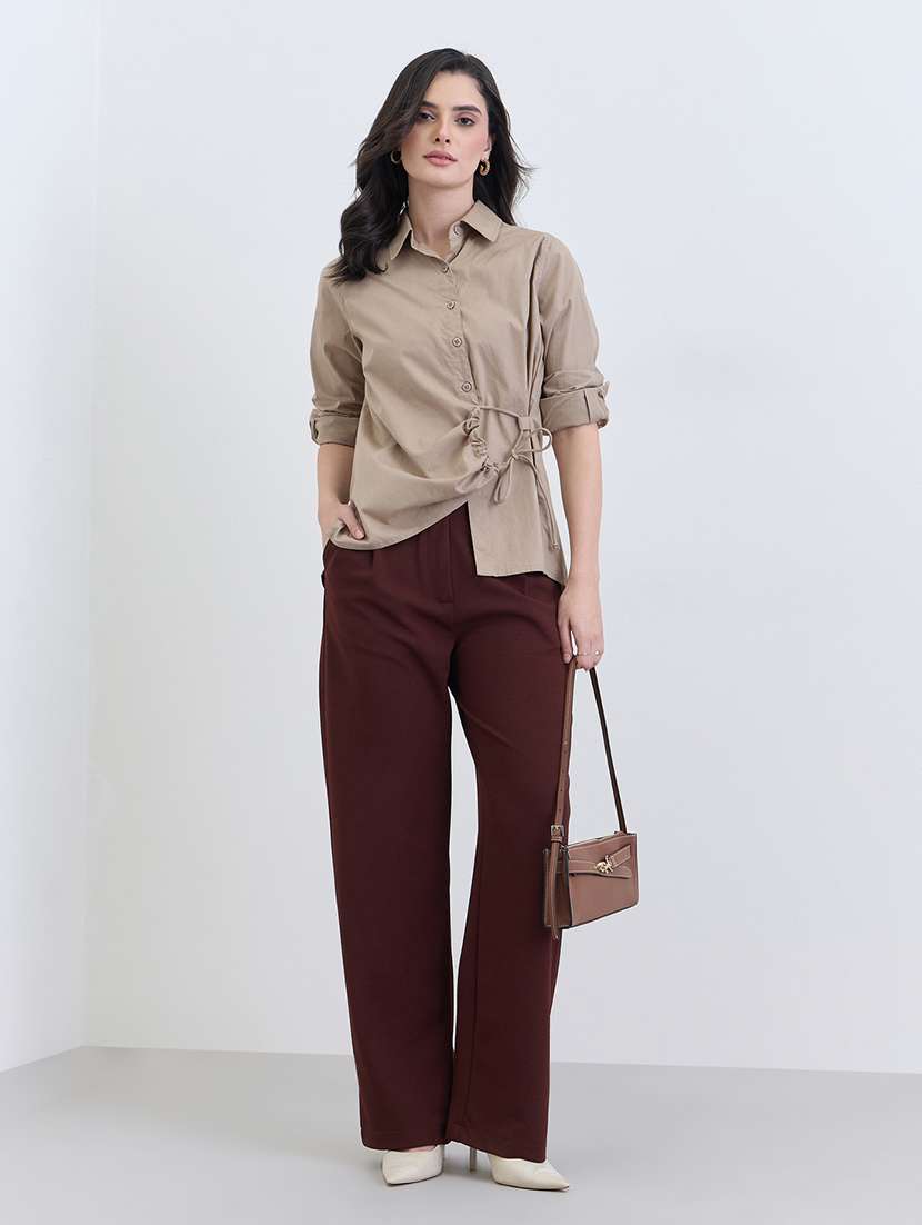 women printed collared long sleeve shirt - 22287804 -  Standard Image - 5