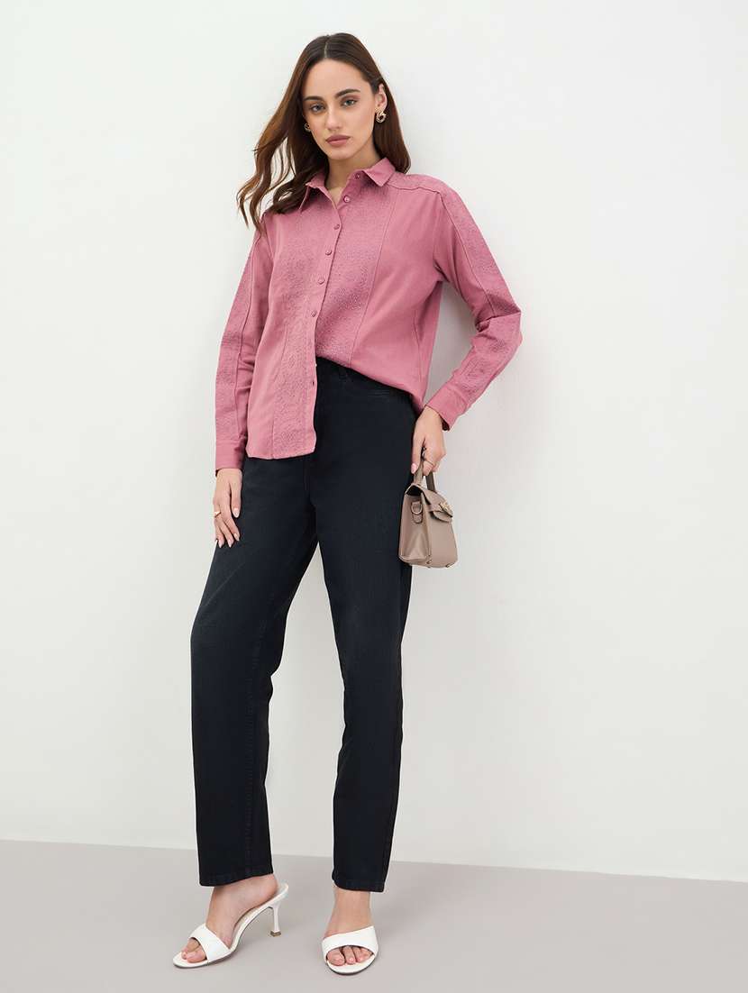 women self designed collared long sleeve shirt - 22287806 -  Standard Image - 3