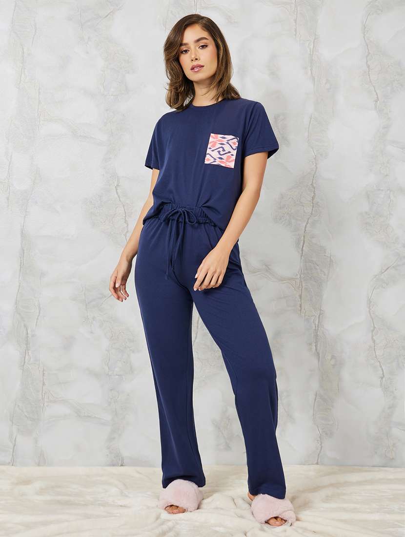 women printed nightwear pajama set