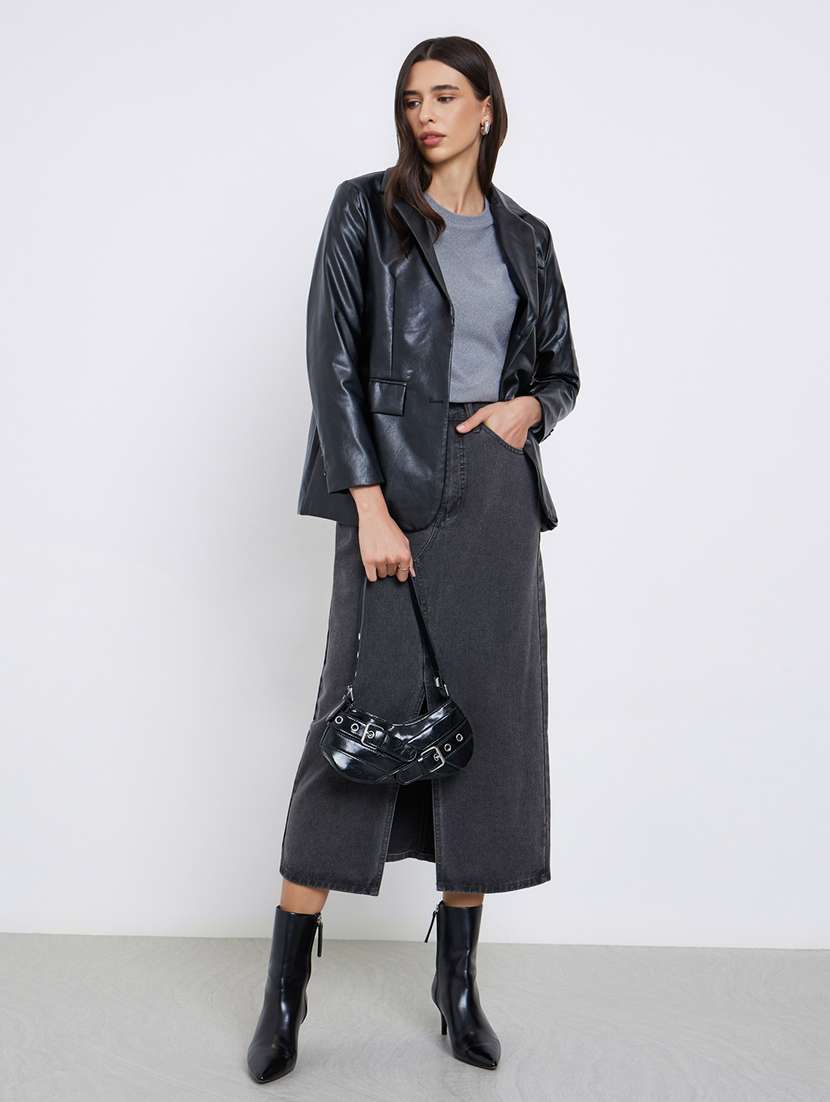 women solid long sleeve single breasted blazer - 22287855 -  Standard Image - 3